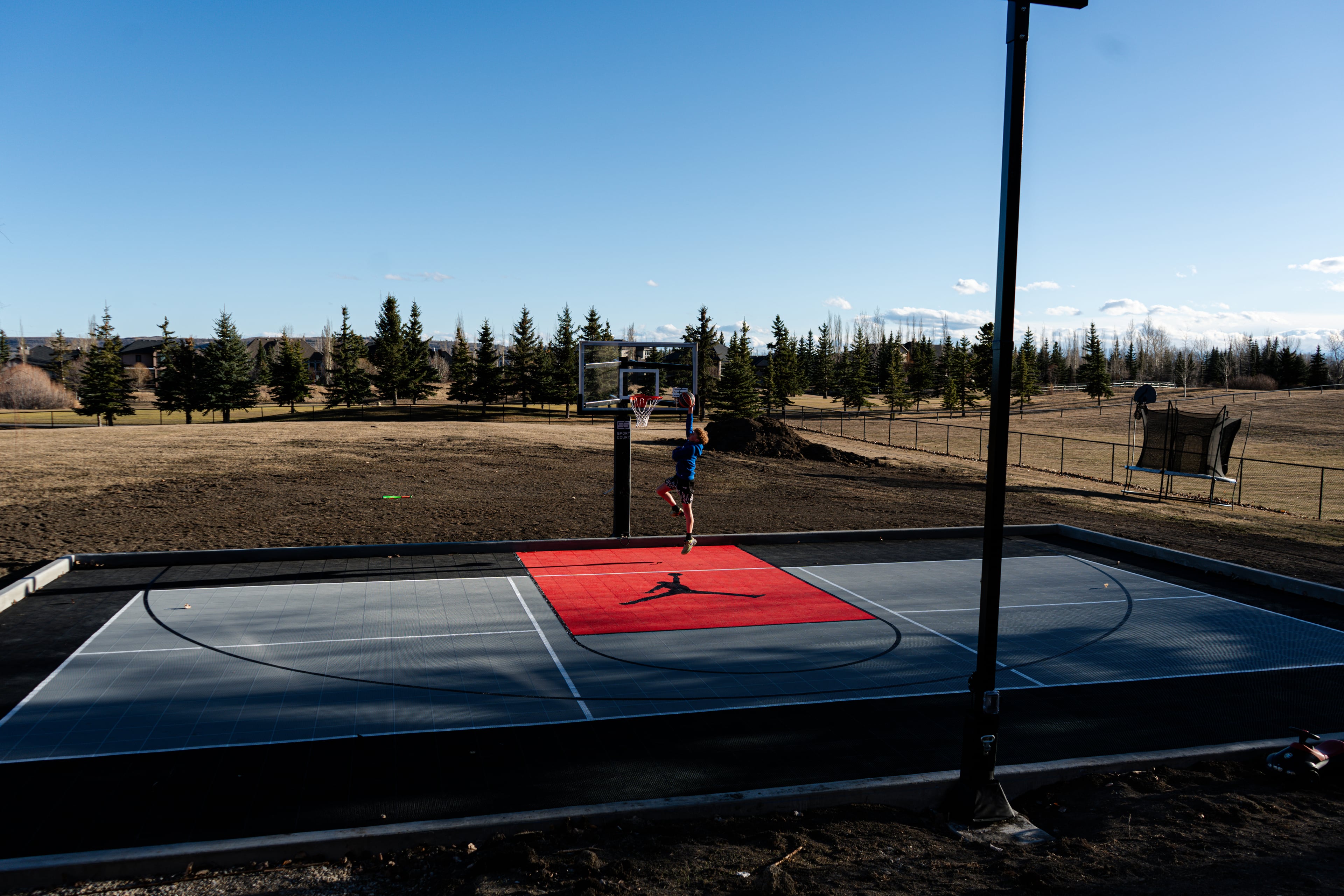 Sport court concrete pad and surfacing in Calgary