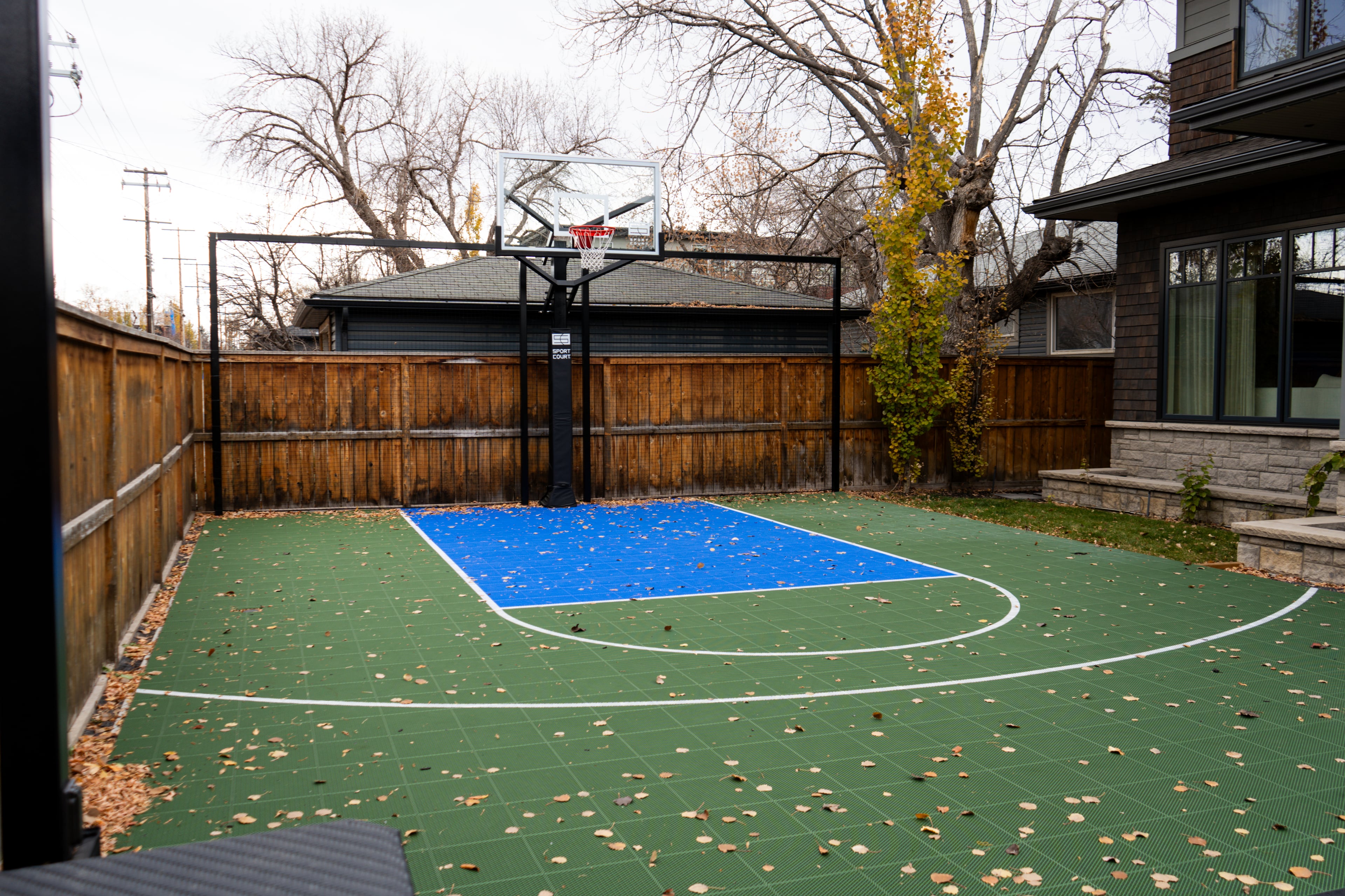 Sport court construction with modular tile in Calgary